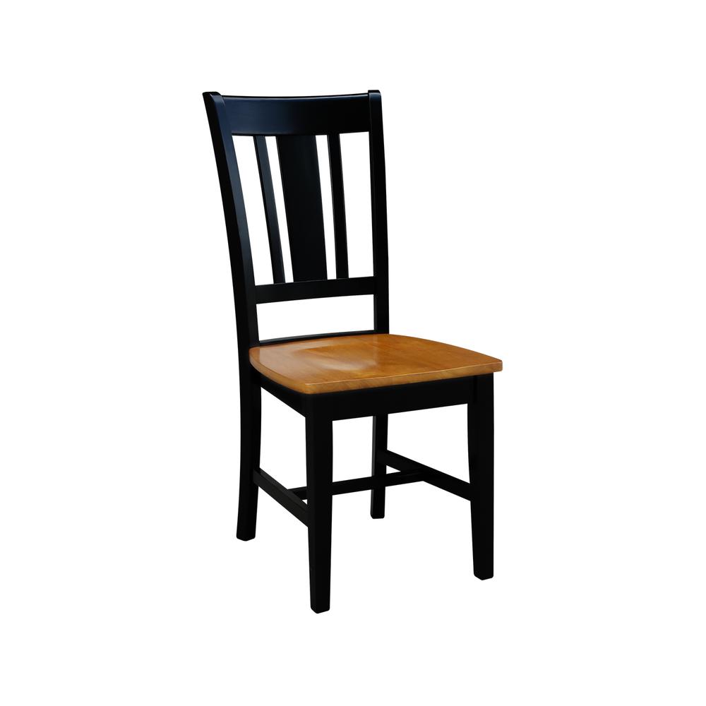 Set of Two San Remo Splatback Chairs, Black/Cherry. Picture 1