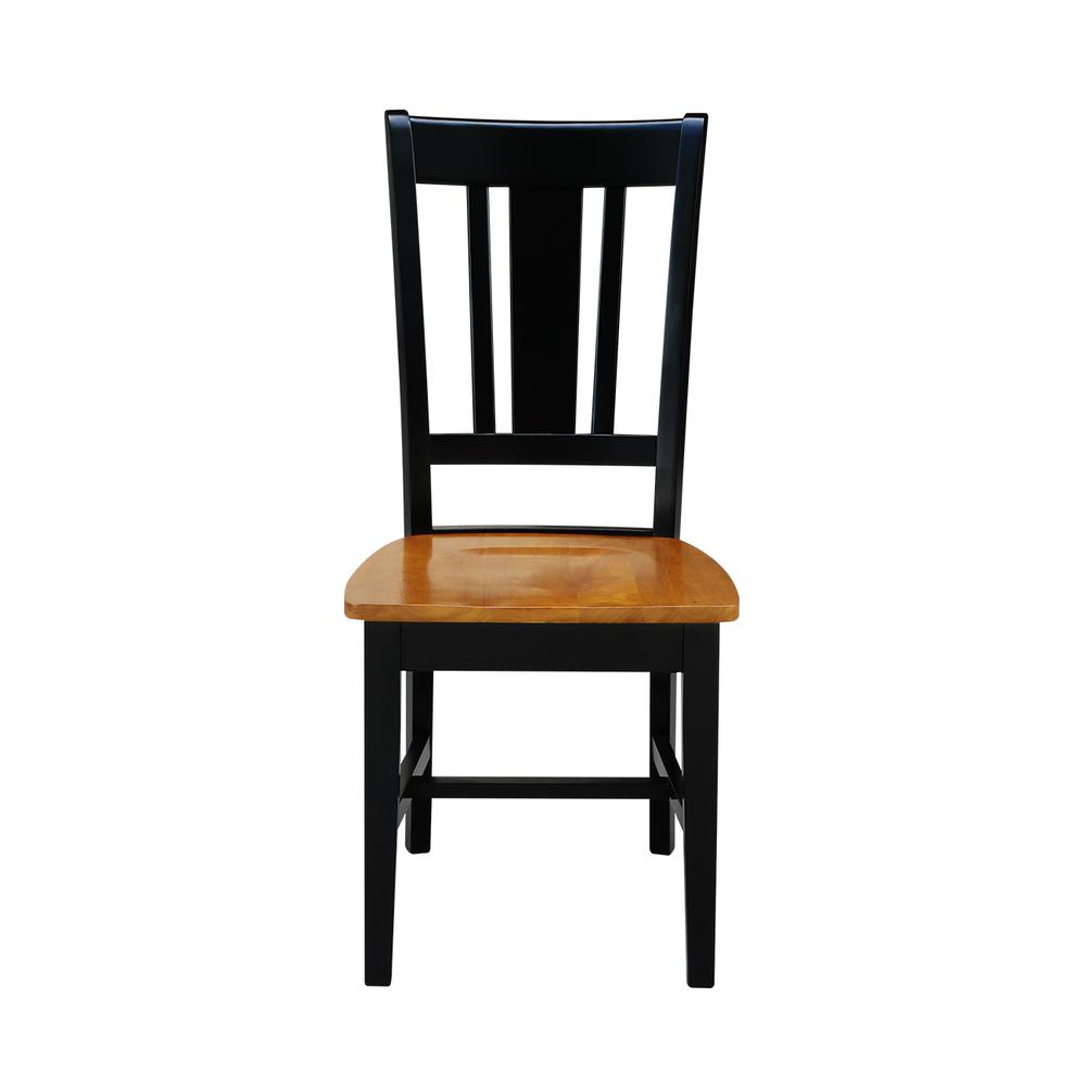 Set of Two San Remo Splatback Chairs, Black/Cherry. Picture 4
