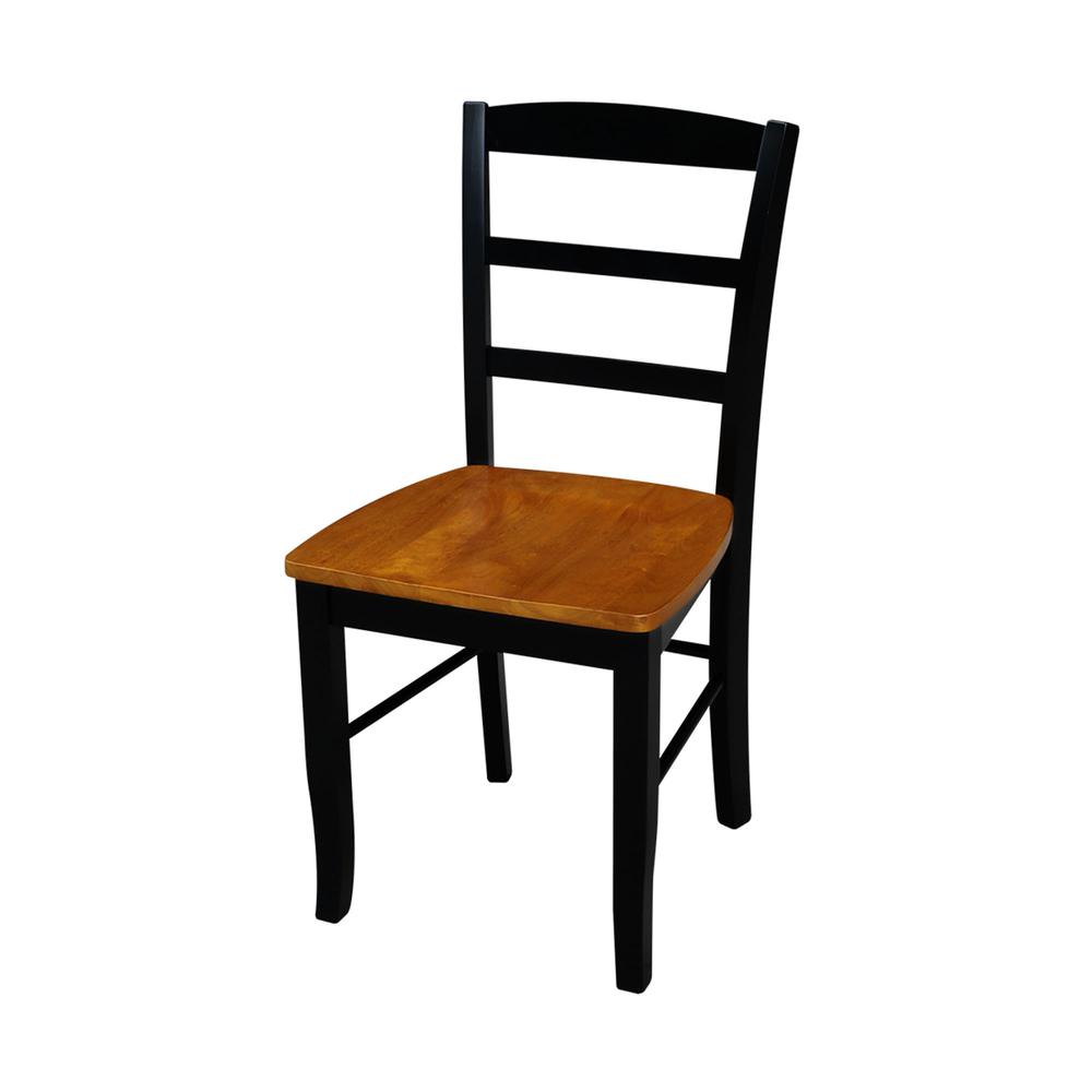 Set of Two Madrid Ladderback Chairs, Black/Cherry. Picture 4