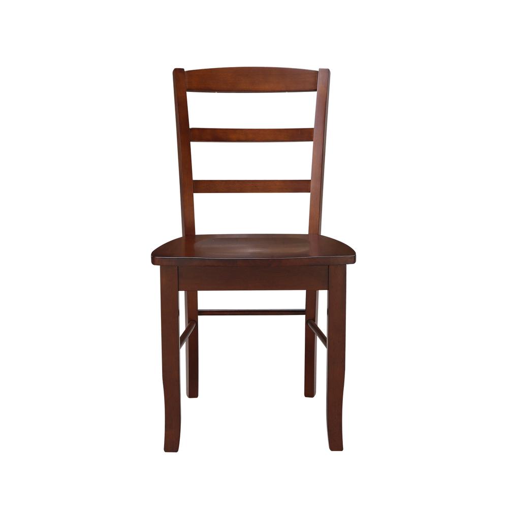 Set of Two Madrid Ladderback Chairs, Espresso. Picture 4