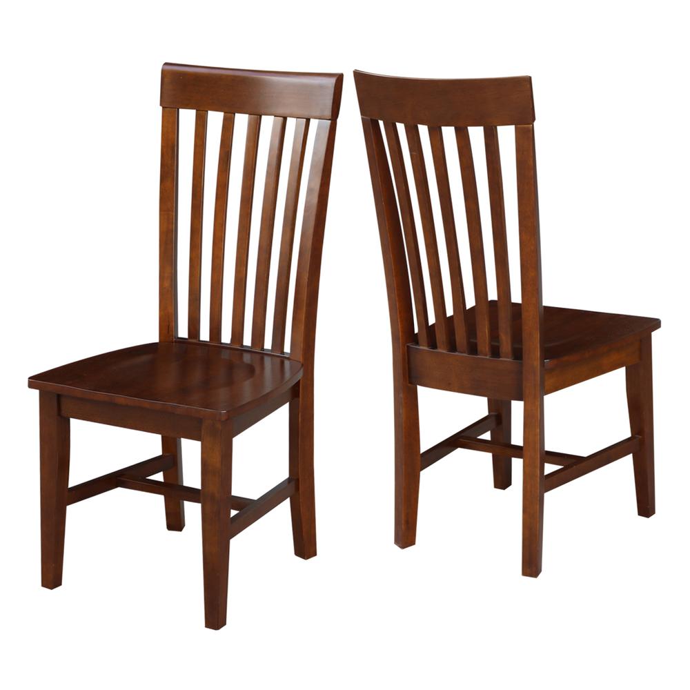 Set of Two Tall Mission Chairs, Espresso. Picture 8