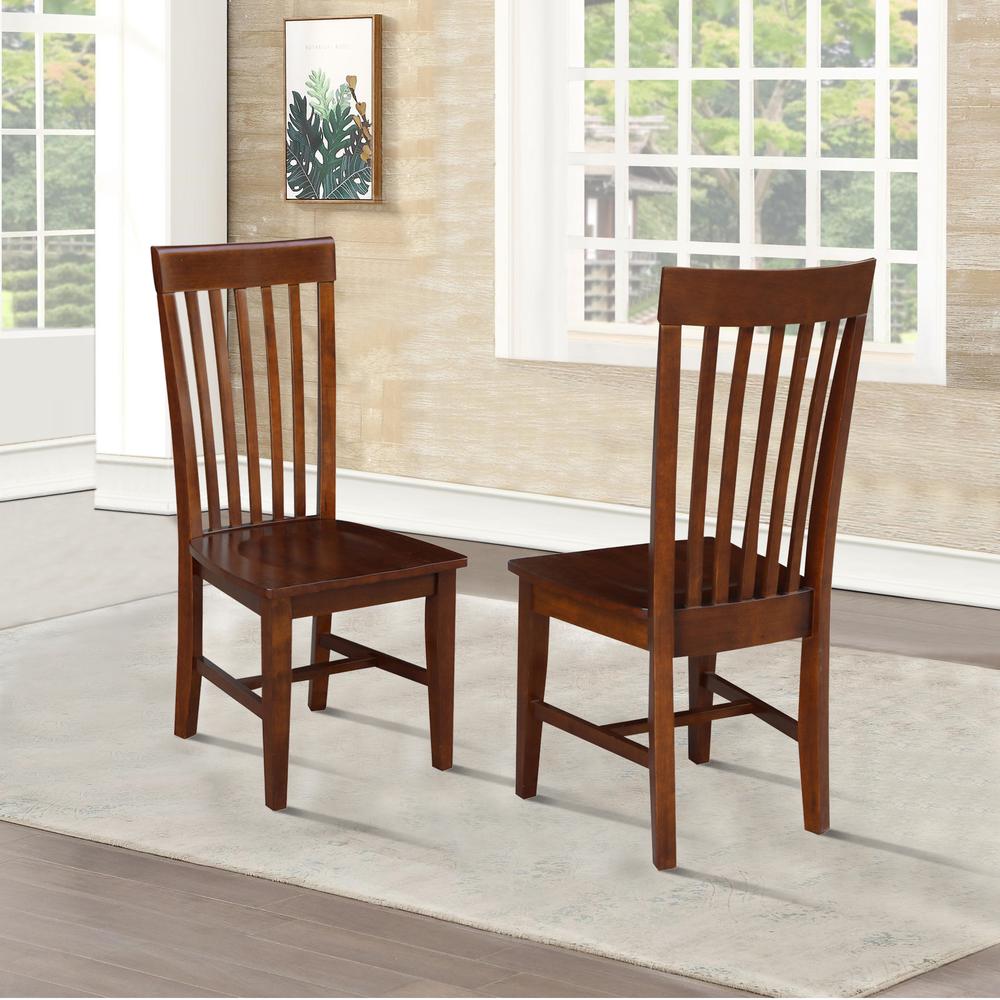 Set of Two Tall Mission Chairs, Espresso. Picture 2
