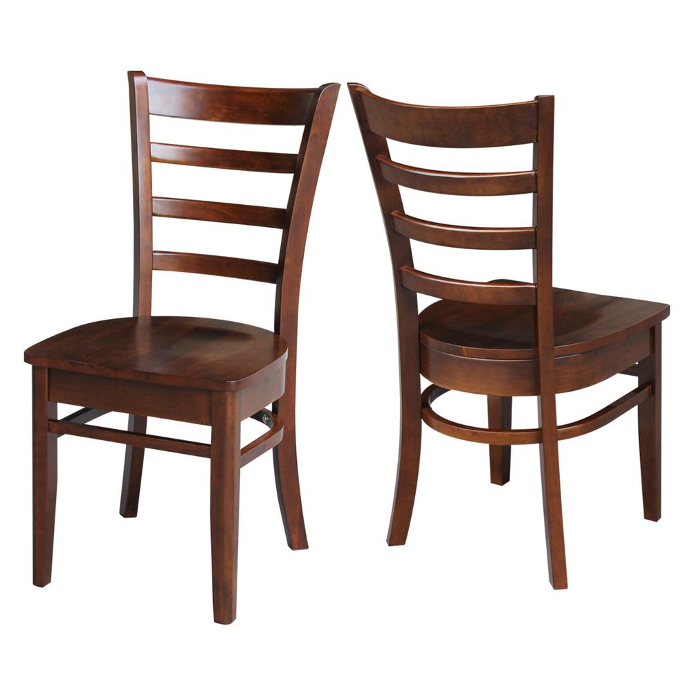 Set of Two Emily Side Chairs, Espresso. Picture 1