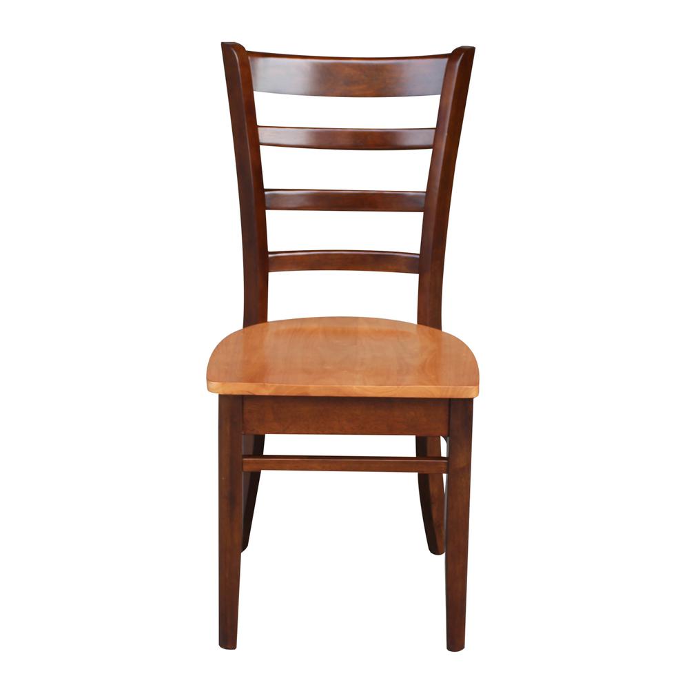 Set of Two Emily Side Chairs, Cinnamon/Espresso. Picture 4