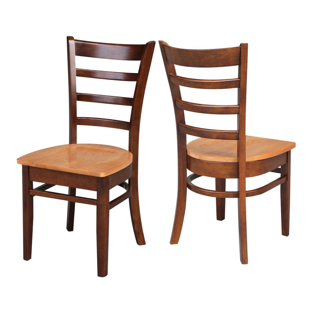 Set of Two Emily Side Chairs, Cinnamon/Espresso. Picture 2