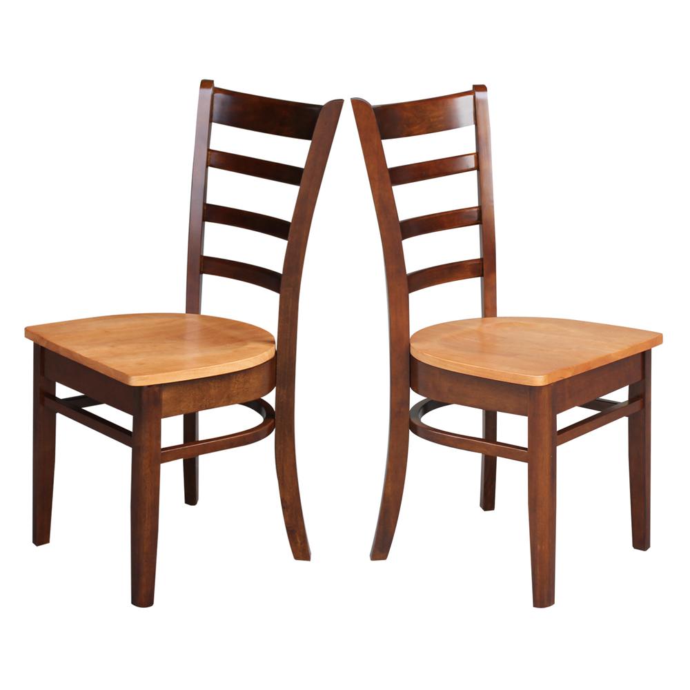 Set of Two Emily Side Chairs, Cinnamon/Espresso. Picture 5