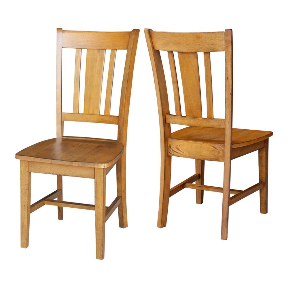 Set of Two San Remo Splatback Chairs, Pecan. Picture 1