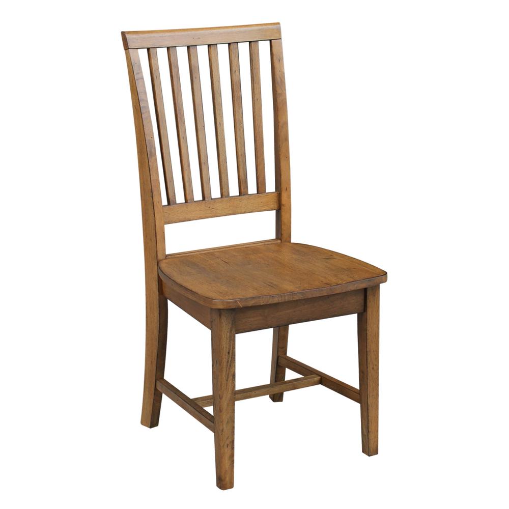 Set of Two Mission Side Chairs, Pecan. Picture 4