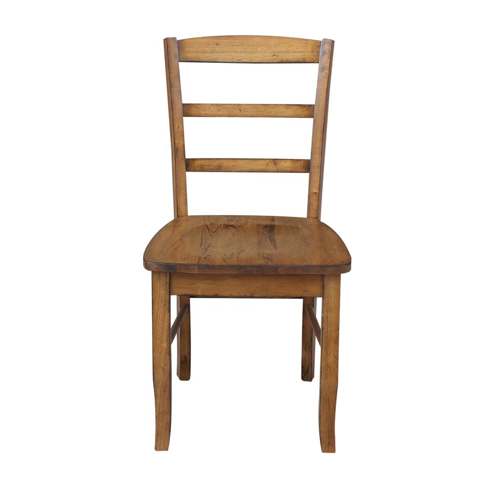 Set of Two Madrid Ladderback Chairs, Pecan. Picture 4