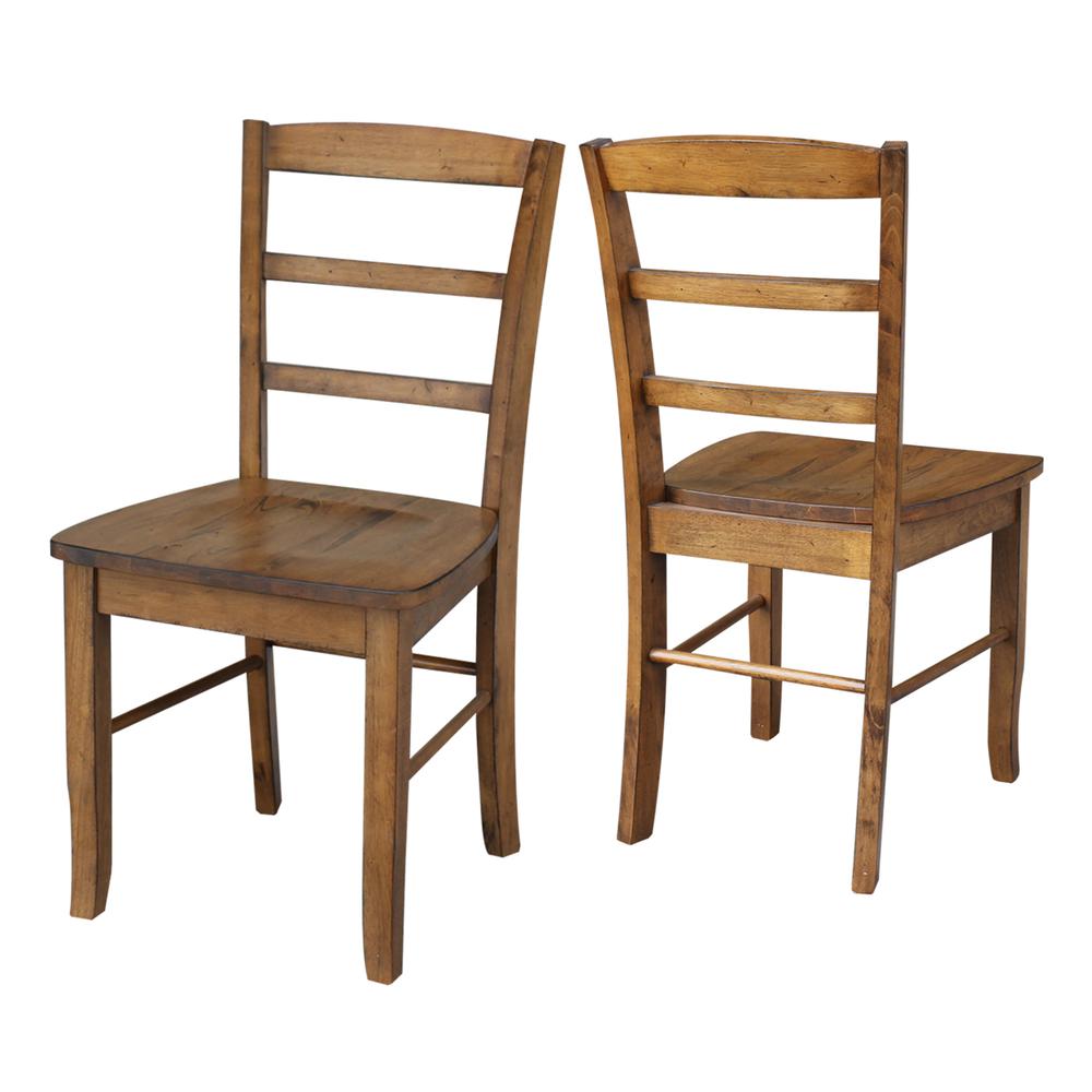 Set of Two Madrid Ladderback Chairs, Pecan. Picture 2