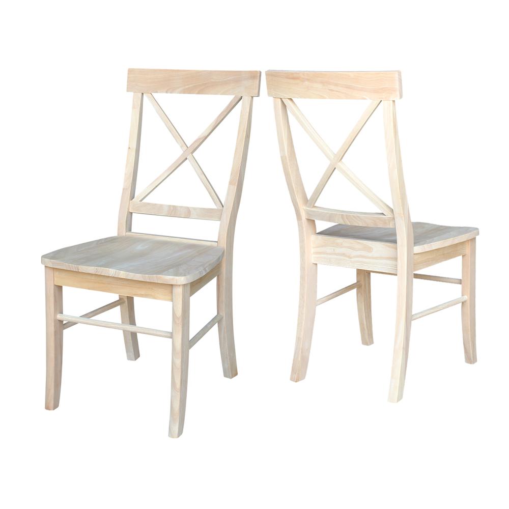 Set of Two X-Back Chairs, Unfinished. Picture 2