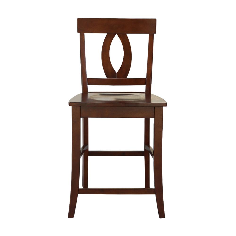 Verona Counter height Stool - 24" Seat Height, Espresso. Picture 6