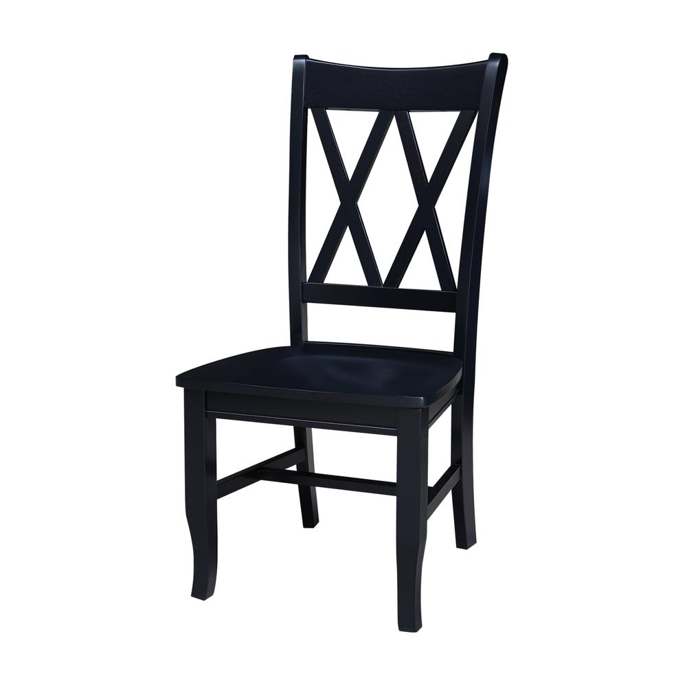 Double XX  Dining Chairs - Set of 2 in Black. Picture 1