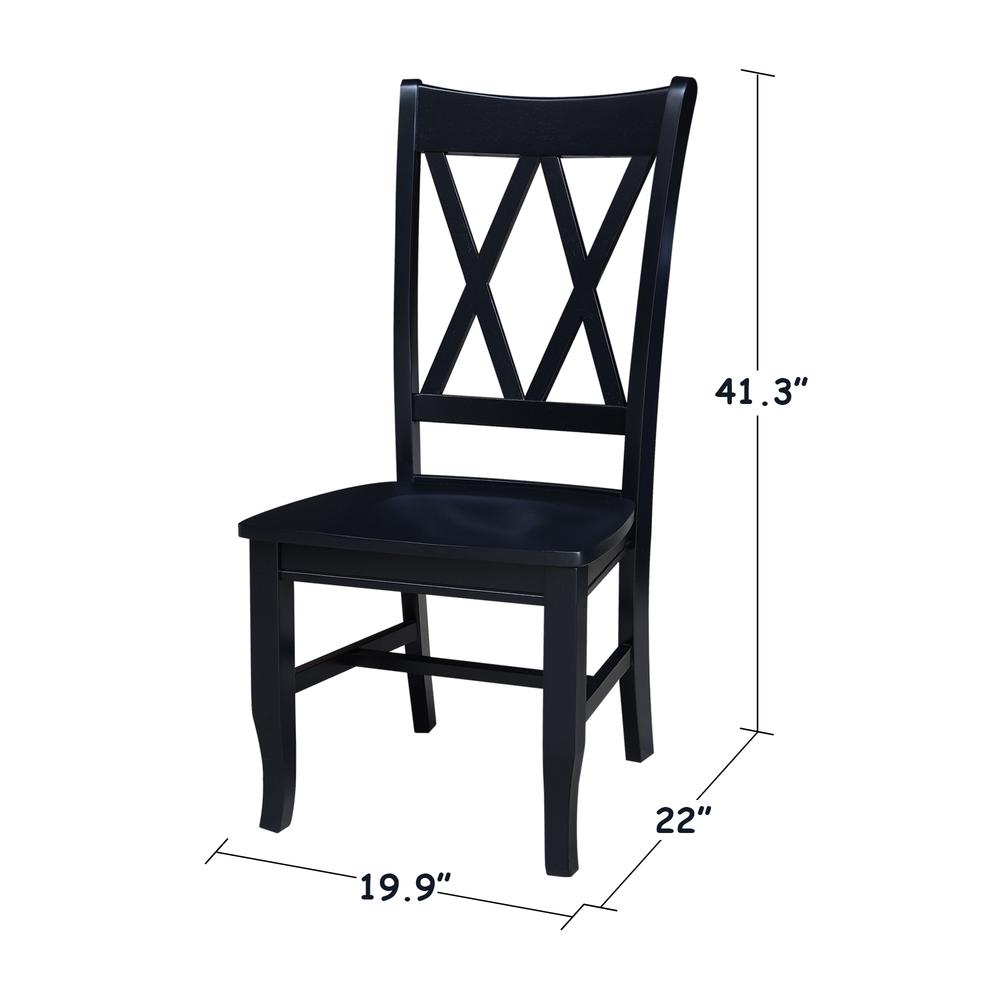 Double XX  Dining Chairs - Set of 2 in Black. Picture 11