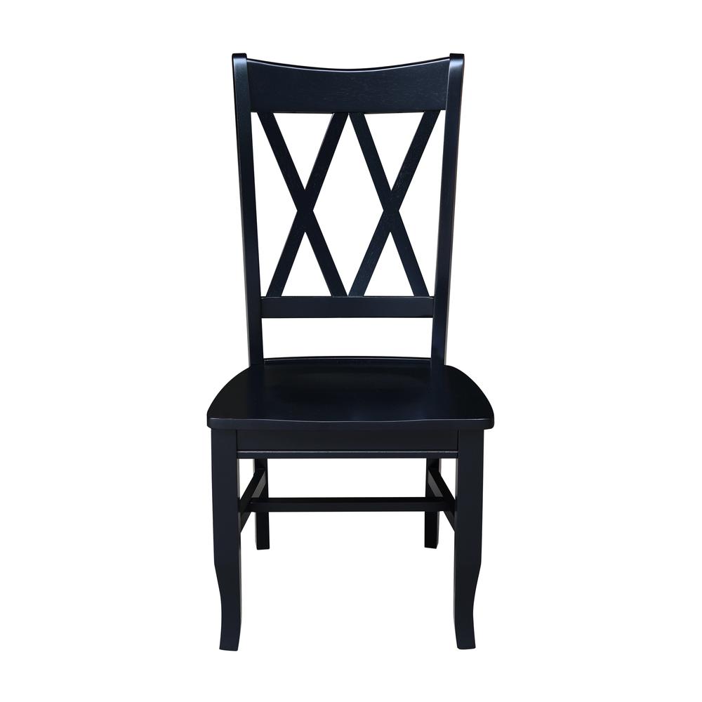 Double XX  Dining Chairs - Set of 2 in Black. Picture 3