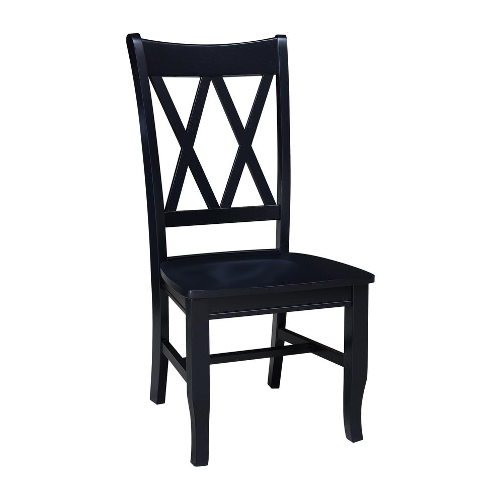 Double XX  Dining Chairs - Set of 2 in Black. Picture 4