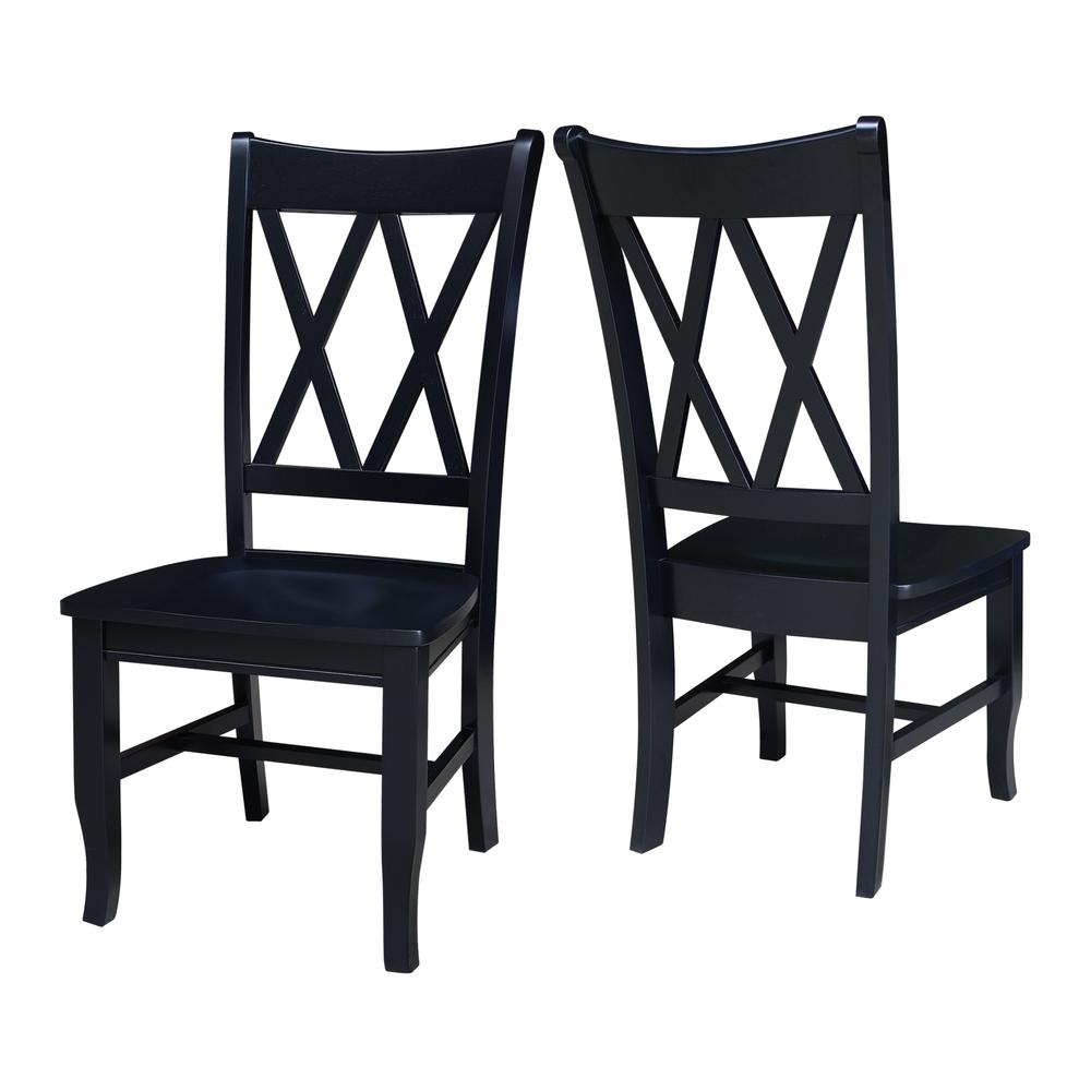 Double XX  Dining Chairs - Set of 2 in Black. Picture 7