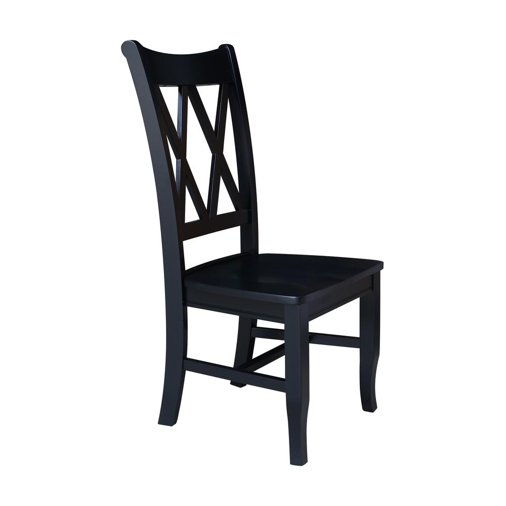 Double XX  Dining Chairs - Set of 2 in Black. Picture 5