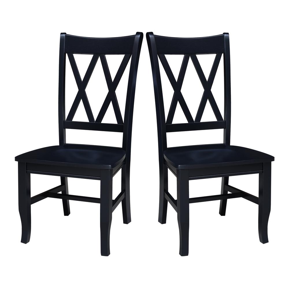 Double XX  Dining Chairs - Set of 2 in Black. Picture 8