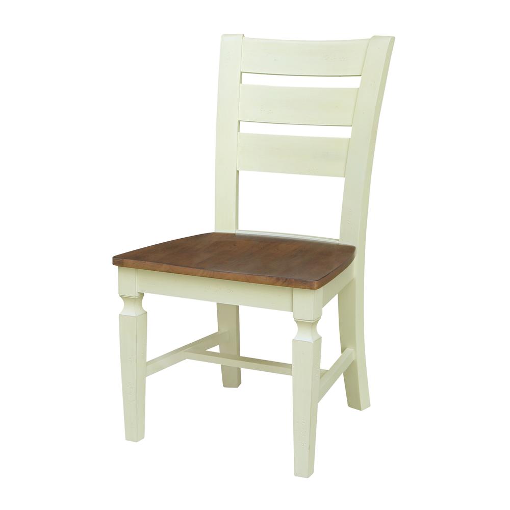 Vista Ladderback Chairs in Hickory/Shell - Set of 2. Picture 1
