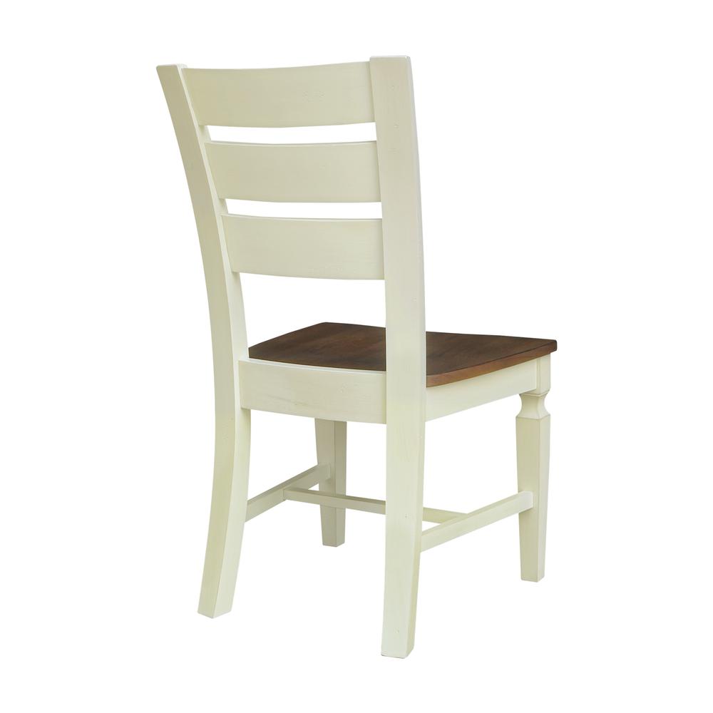 Vista Ladderback Chairs in Hickory/Shell - Set of 2. Picture 5