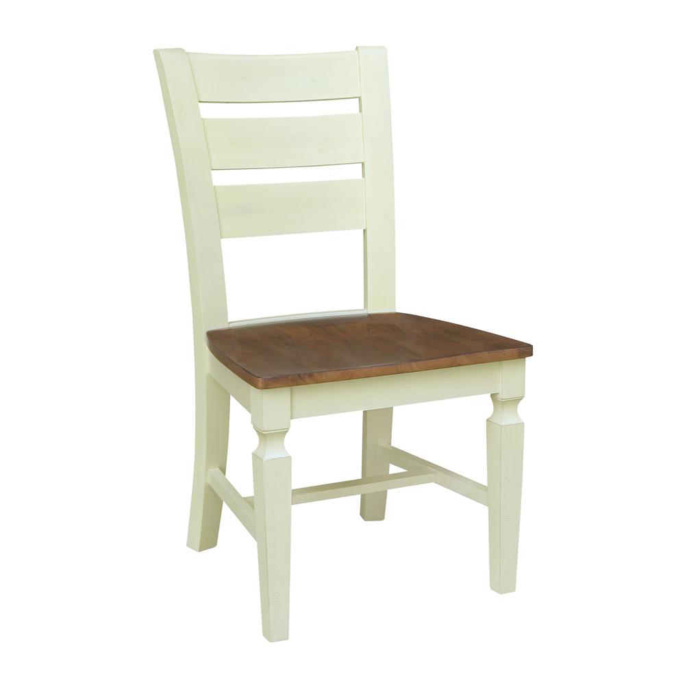 Vista Ladderback Chairs in Hickory/Shell - Set of 2. Picture 3