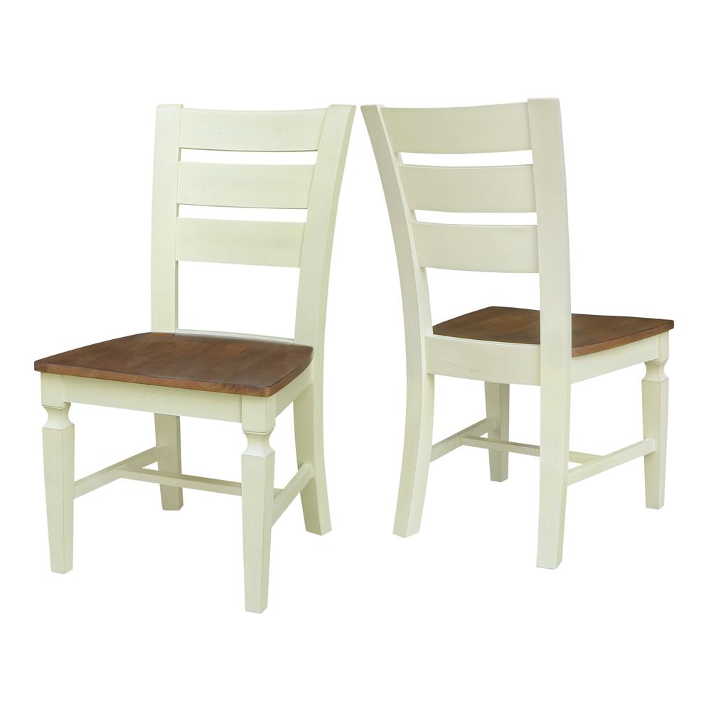 Vista Ladderback Chairs in Hickory/Shell - Set of 2. Picture 6