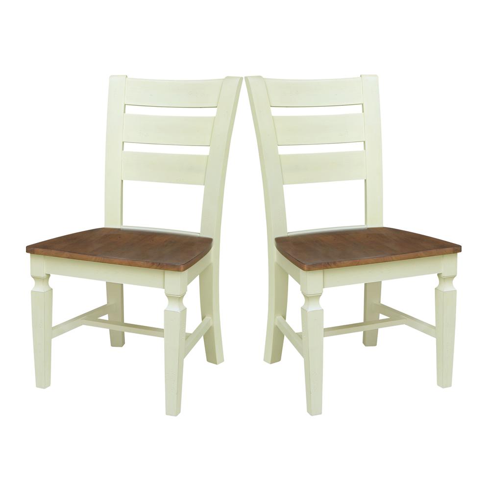 Vista Ladderback Chairs in Hickory/Shell - Set of 2. Picture 7