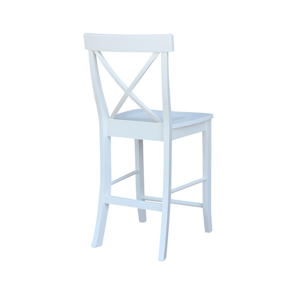 X-Back Counter height Stool - 24" Seat Height, White. Picture 8