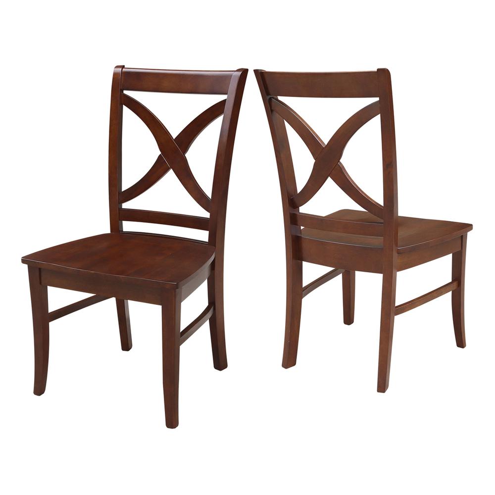 Set of Two Salerno Chairs, with Wood Seats, Espresso. Picture 7