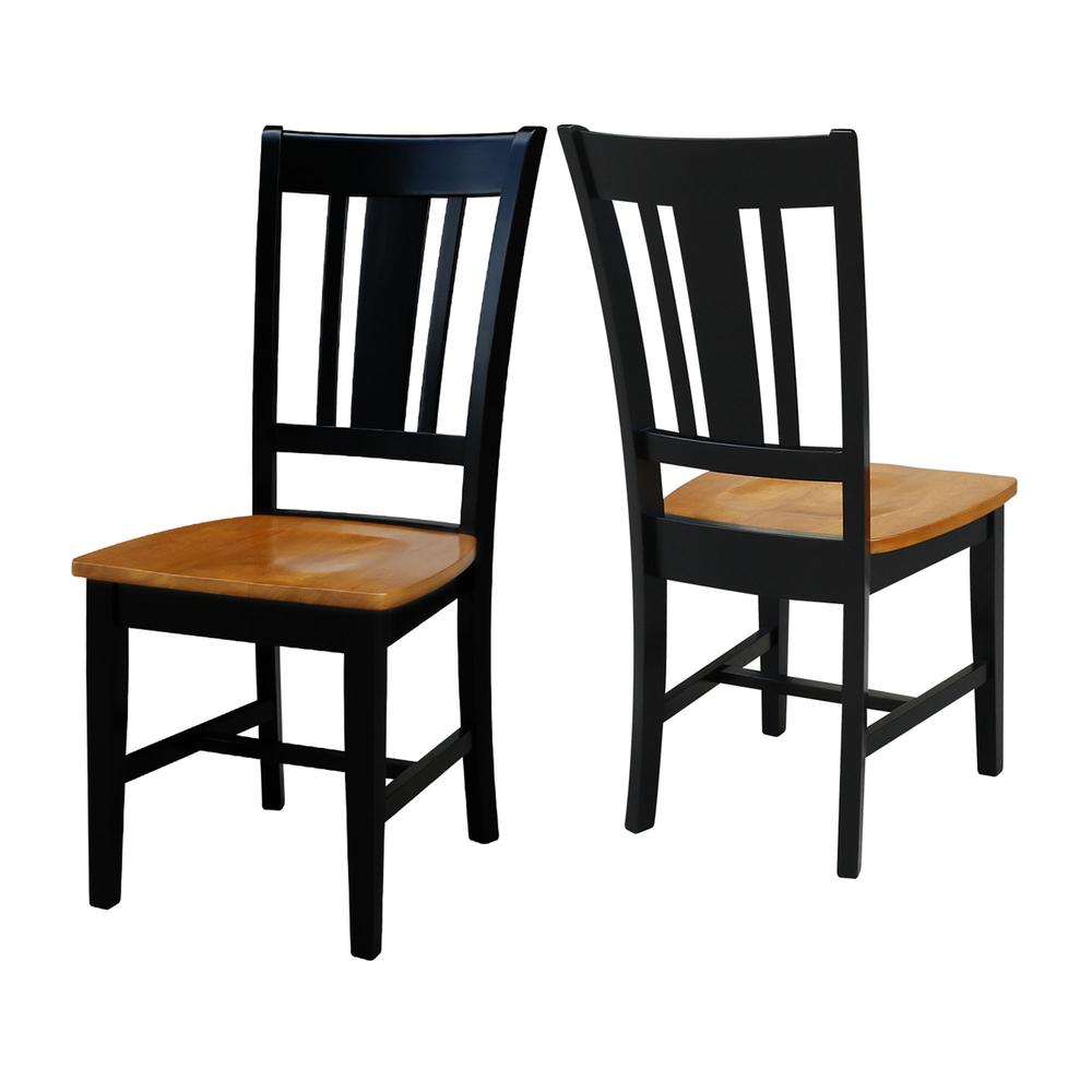 Set of Two San Remo Splatback Chairs, Black/Cherry (Set of 2). Picture 7