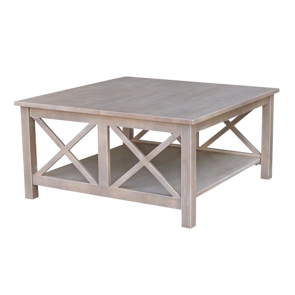 Hampton Square Coffee Table, Washed Gray Taupe. Picture 4