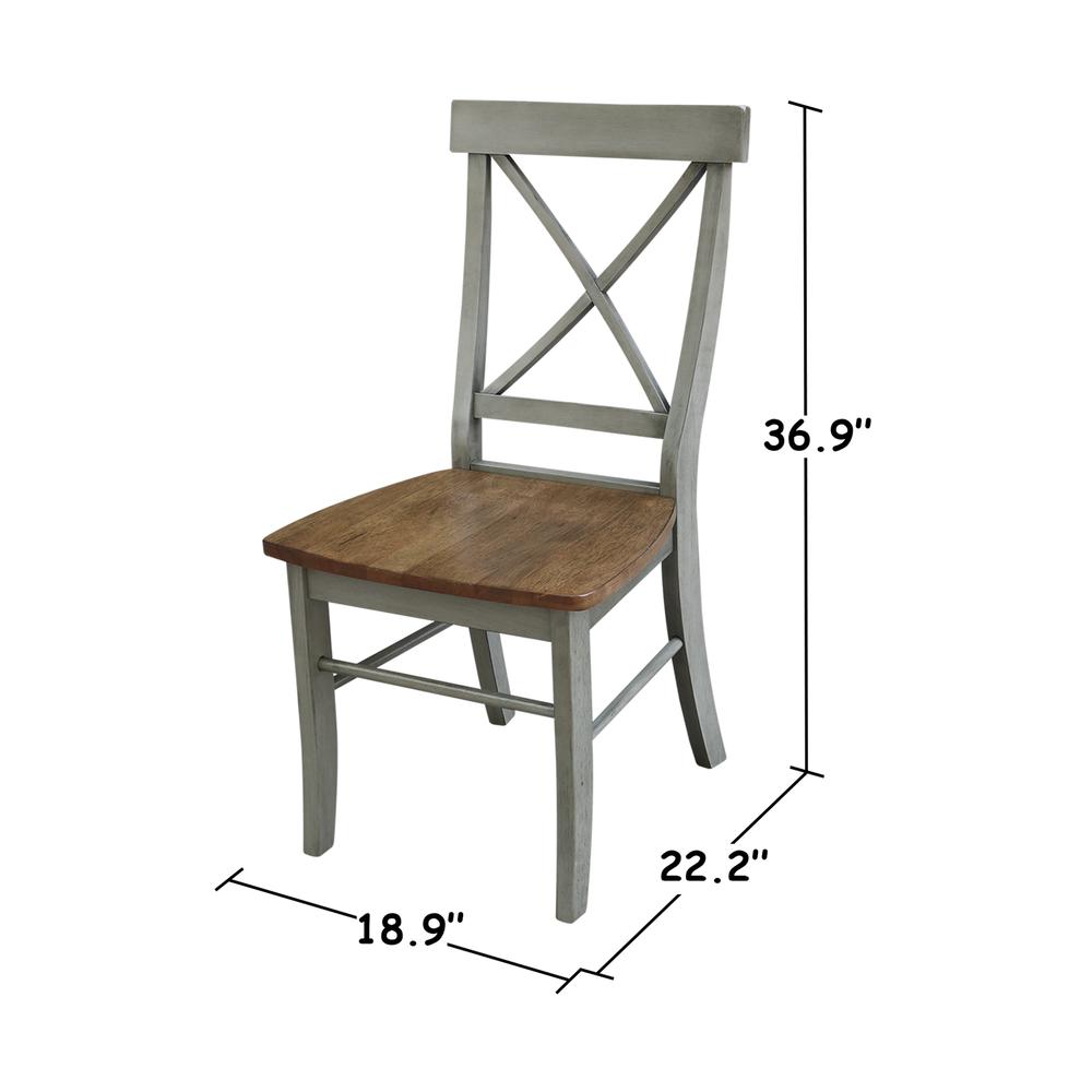 X-Back Chair - with Solid Wood Seat , Hickory/Stone. Picture 7