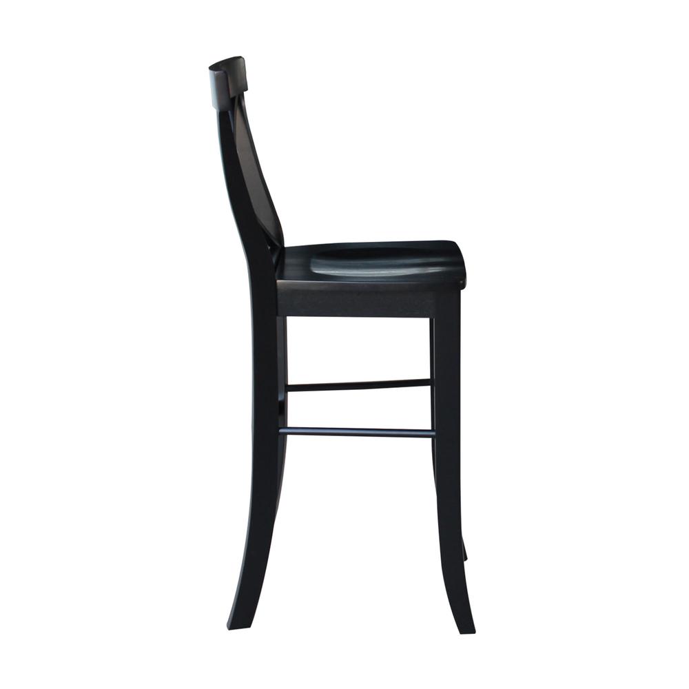 X-Back Bar height Stool - 30" Seat Height, Black. Picture 5