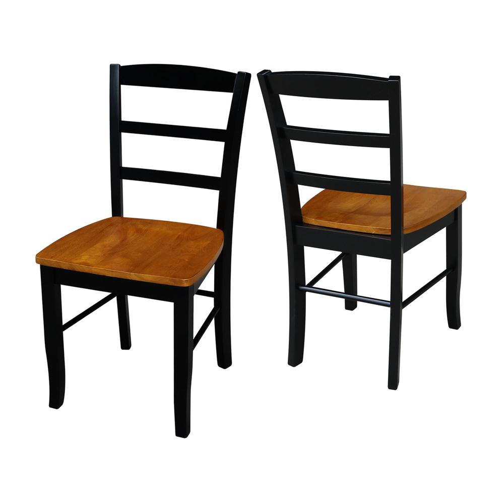 Set of Two Madrid Ladderback Chairs, Black/Cherry. Picture 7