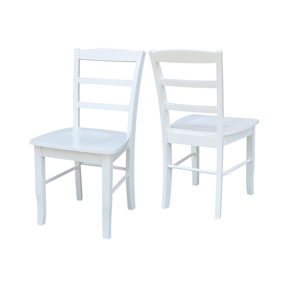 Set of Two Madrid Ladderback Chairs, White. Picture 5