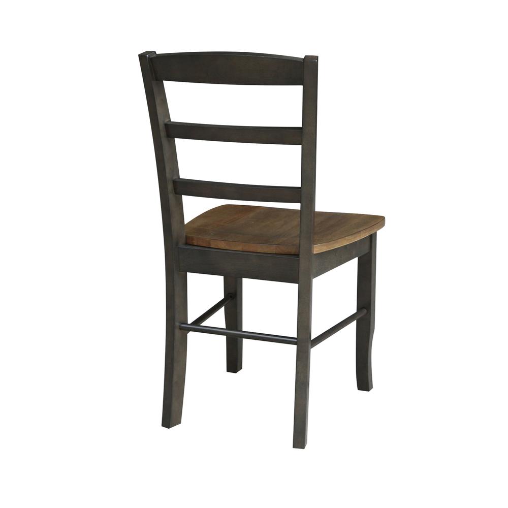 Madrid Ladderback Chairs - Set of 2, Hickory/Washed Coal. Picture 4