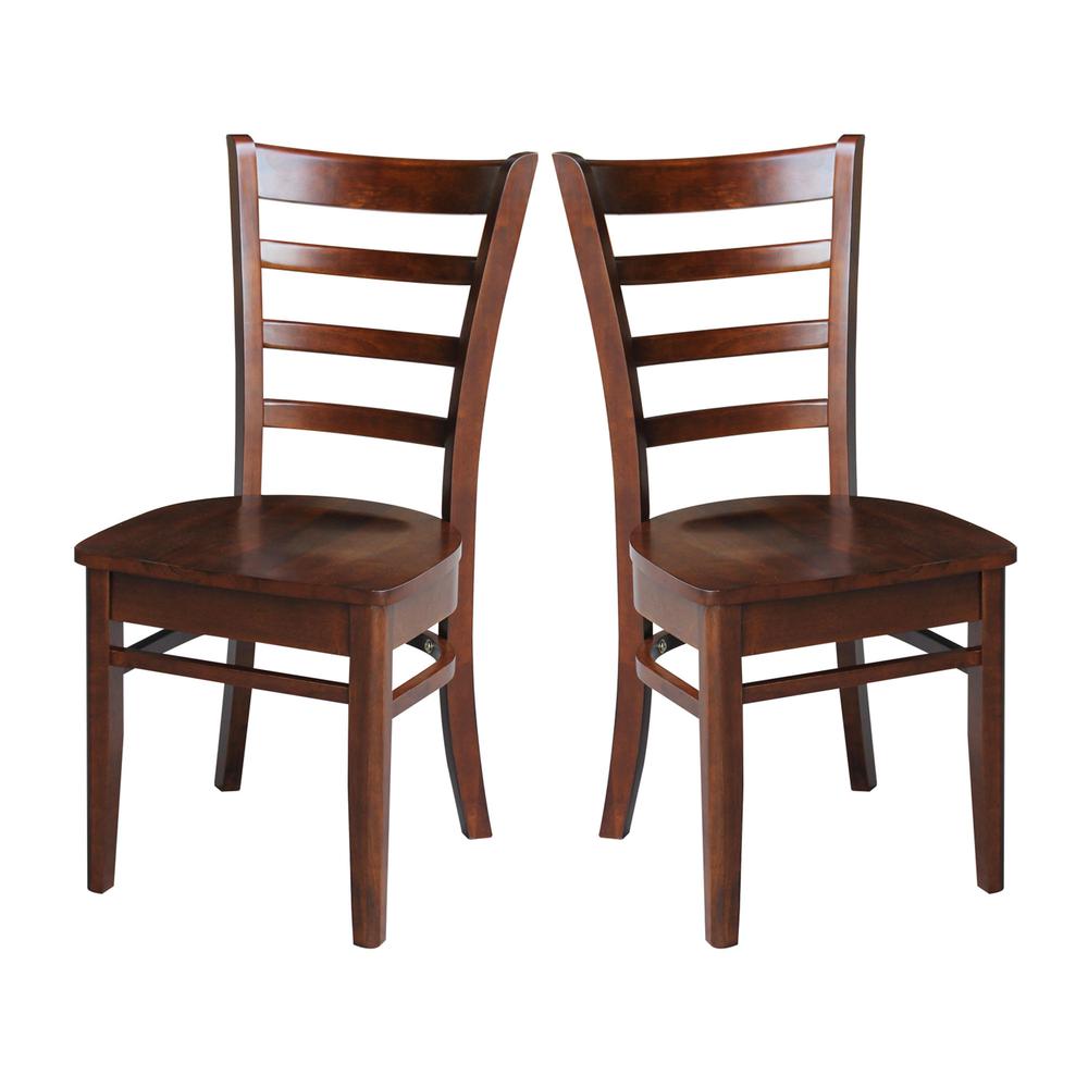 Set of Two Emily Side Chairs, Espresso. Picture 5