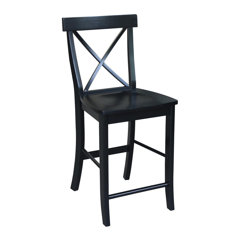 X-Back Counter height Stool - 24" Seat Height, Black. Picture 7