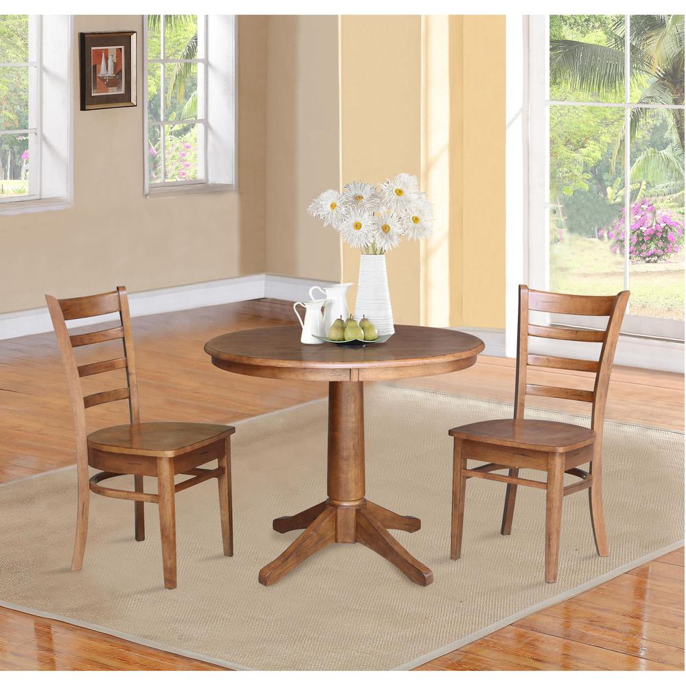 36" Round Top Pedestal Table with 2 Emily Chairs - 3 Piece Set. Picture 1