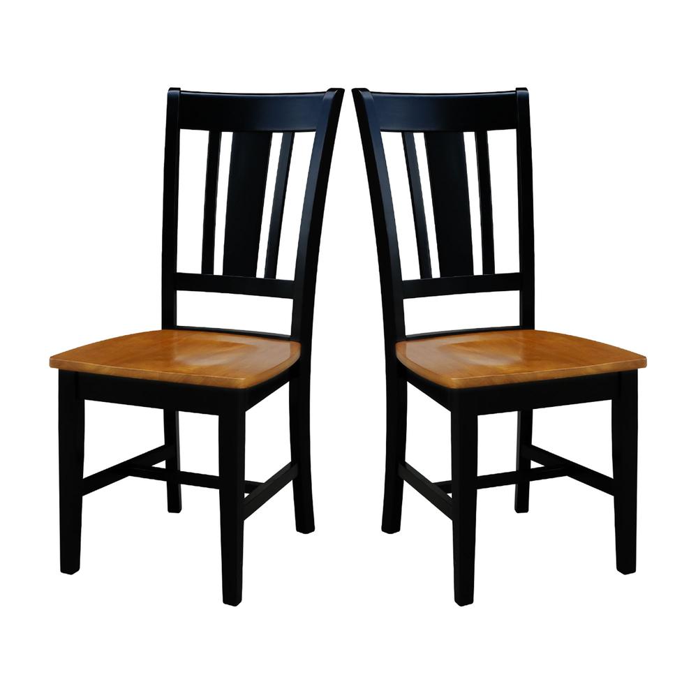 Set of Two San Remo Splatback Chairs, Black/Cherry (Set of 2). Picture 3