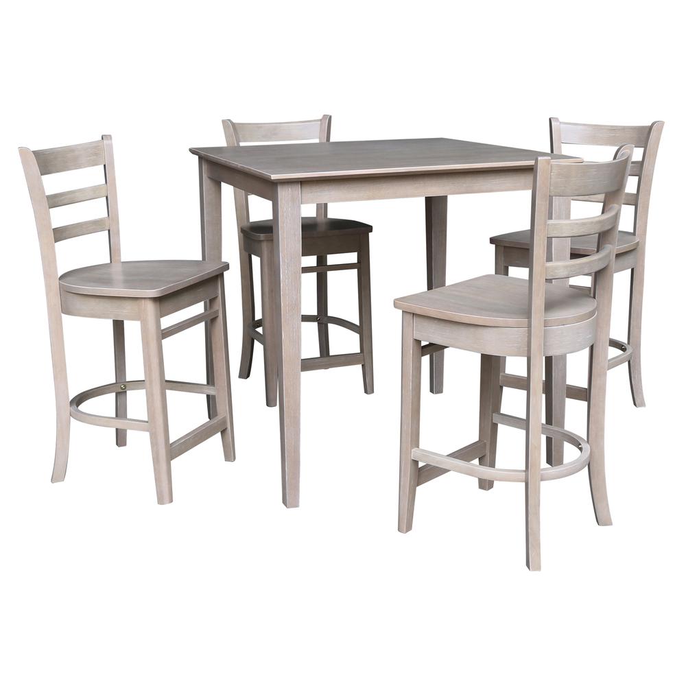 36" x 36" Counter Height Table with 4 Emily Counter Height Stools - 5 Piece Set. Picture 2