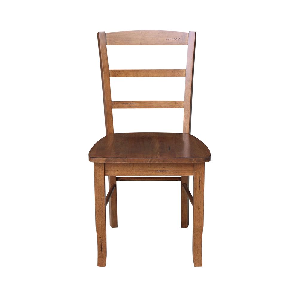 Madrid Ladderback Chairs - Set of 2, Distressed Oak. Picture 2