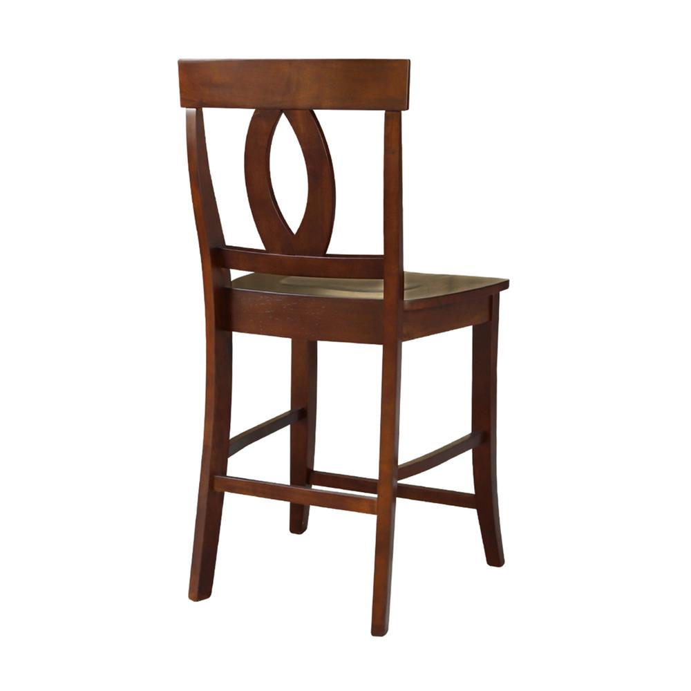 Verona Counter height Stool - 24" Seat Height, Espresso. Picture 10