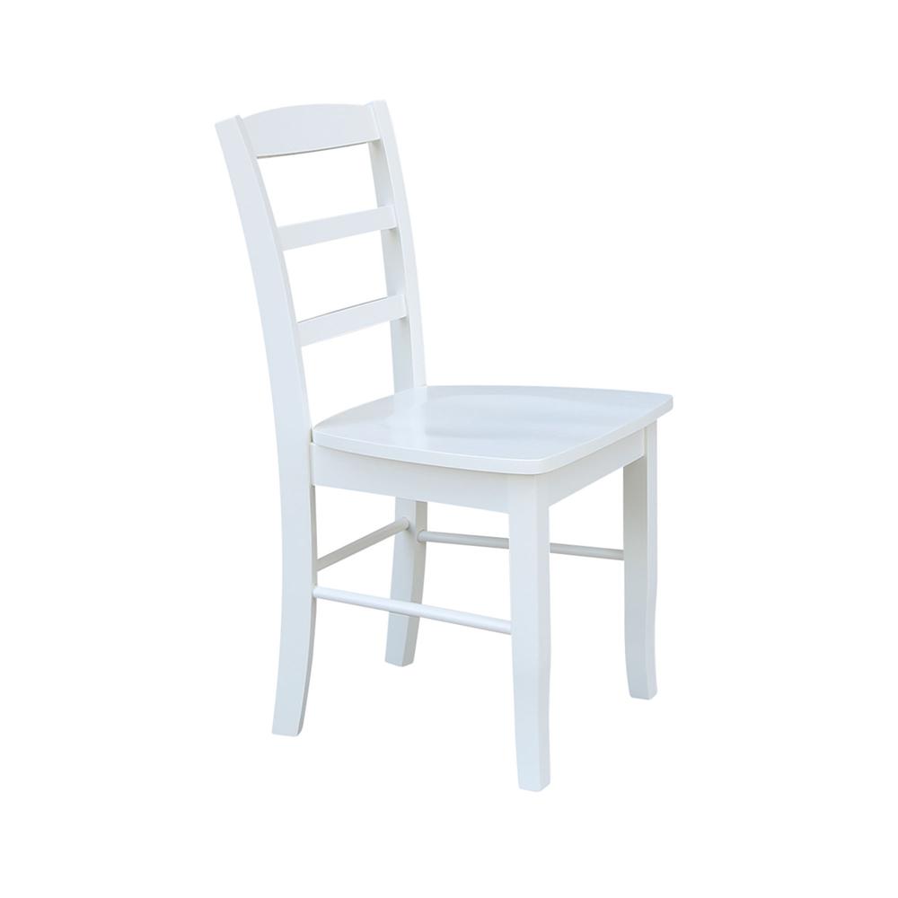 Set of Two Madrid Ladderback Chairs, White. Picture 6