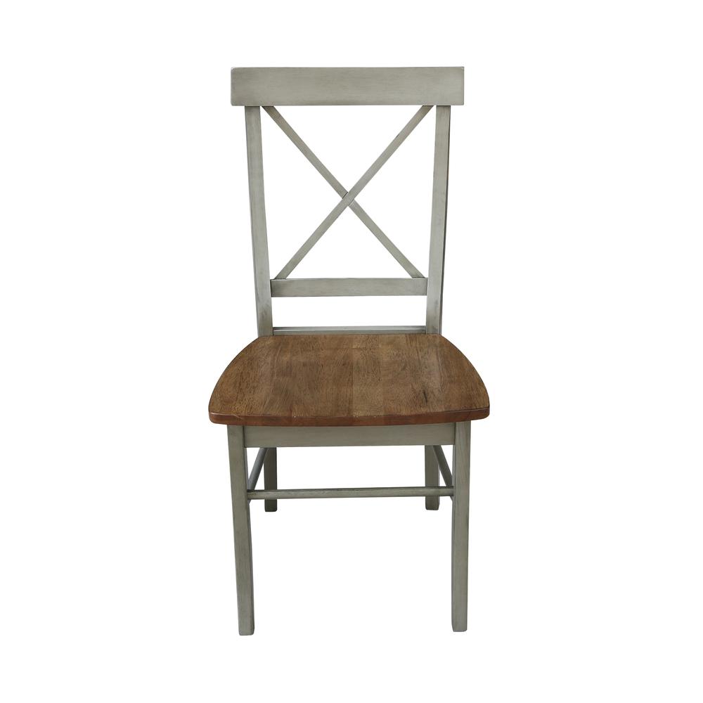X-Back Chair - with Solid Wood Seat , Hickory/Stone. Picture 5