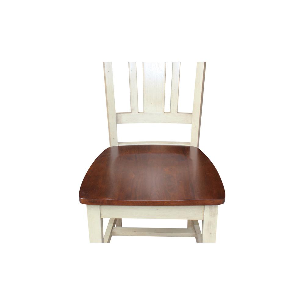 Set of Two San Remo Splatback Chairs, Antiqued Almond/Espresso. Picture 2
