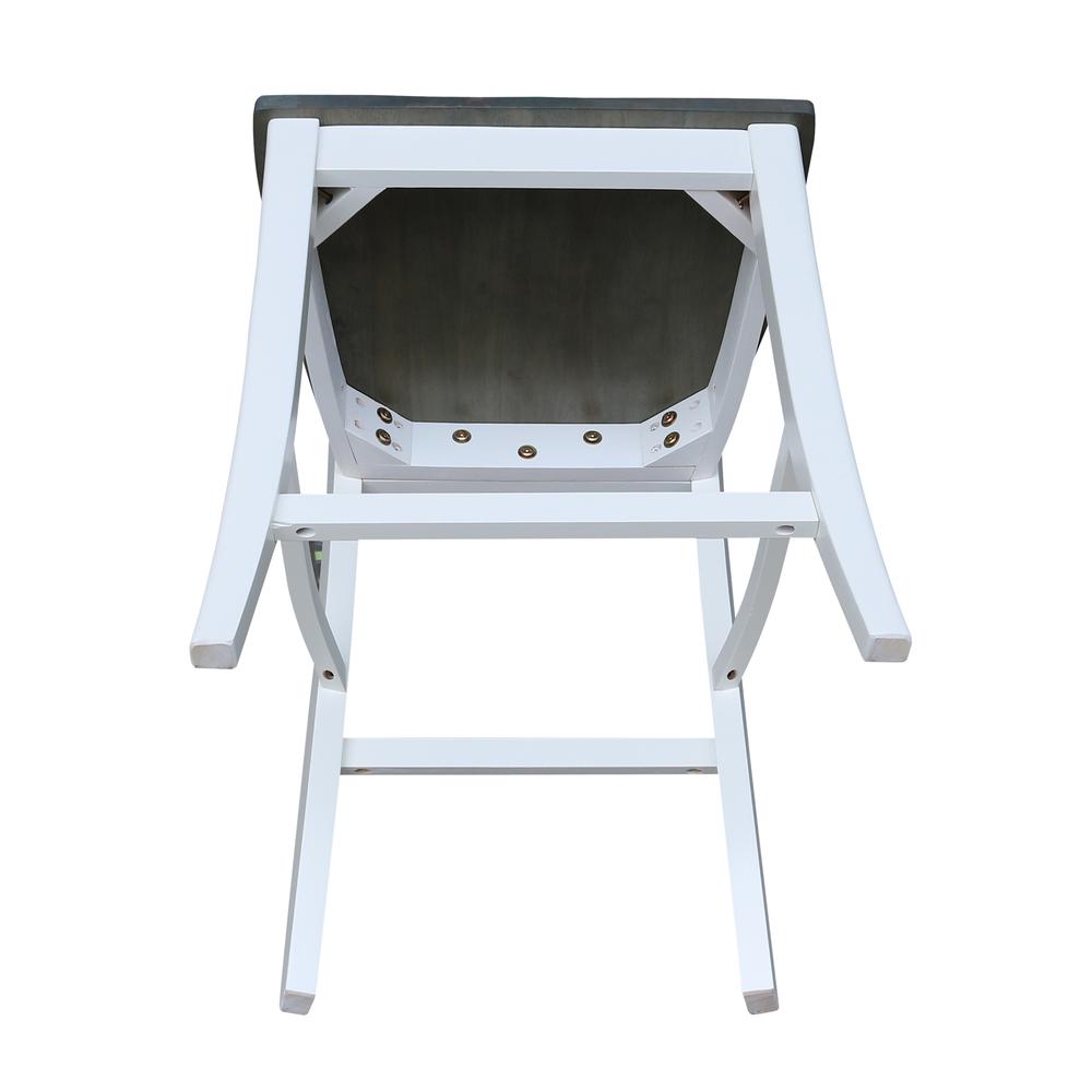 Vineyard Counter height Stool - 24" Seat Height, White/Heather gray. Picture 2