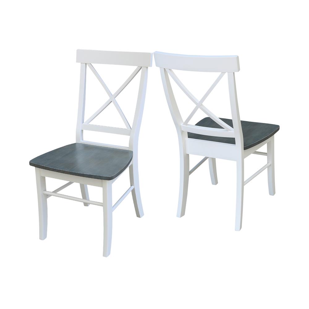 X-Back Chair - with Solid Wood Seat , White/Heather Gray. Picture 7