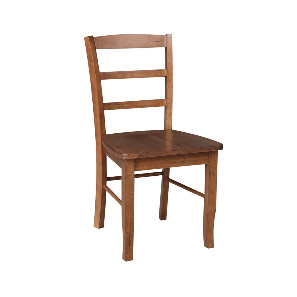 Madrid Ladderback Chairs - Set of 2, Distressed Oak. Picture 3